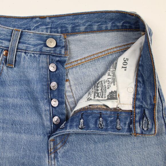 Levis 501 Womens Jeans 24x26 Distressed Button Fly High Rise Straight Go‎ See - Picture 6 of 8